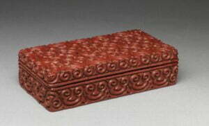 Tixi lacquer box and cover, first half of 14th century, 20cm long, Metropolitan Museum, New York, gift of Florence and Herbert Irving, 2015